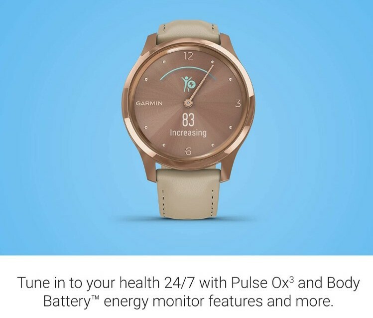 Часы Garmin Vivomove Luxe 18K Rose Gold PVD Case with Rose Gold/Beige  Leather Strap*: купить с доставкой из США, цена 14 435 руб - (114763574583)